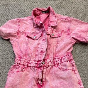 SHEIN Pink Denim Jumpsuit